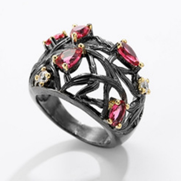 Sparkling Red CZ Ring - Picture 1 of 3